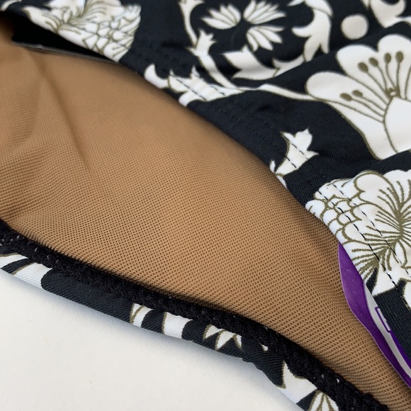 NWT Black & White Floral Print String Bikini Cia Maritima - Picture 6 of 10